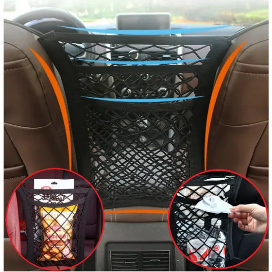 Saco Rede De Armazenamento De Encosto / Assento De Carro Universal De 3 Camadas Traseiro