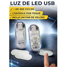 Lâmpada LED de Toque Dedo Adesivo Velcro 5 V De Carro/ Doméstico Carregável por USB Unicolor e multicolor ZEM