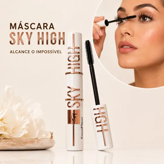 CocoFleur Máscara para Cílios Sky High Alongamento Extremo À Prova D’Água Efeito Volume Longa Duração