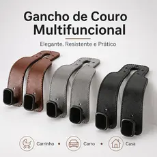 Gancho Universal Para Encosto De Cabeça De Assento De Carro-Duplo Couro Premium Cabide De Liga Grande Com Suporte ZEM
