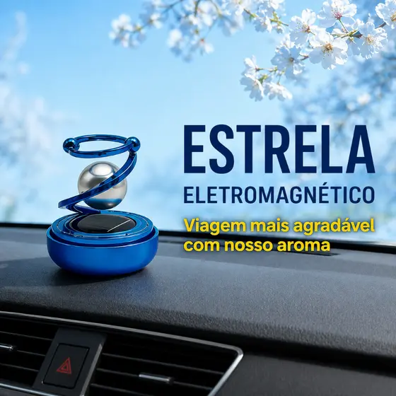 Aromatizador de Carro Cheirinho Estrela Eletromagnético 360° Design Moderno Luxo Automotivo