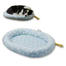 Cama de Pet Oval 75cm x 60cm em Fibra de Poliéster Anti-Alérgica Anatômica Lavável Fundo Impermeável