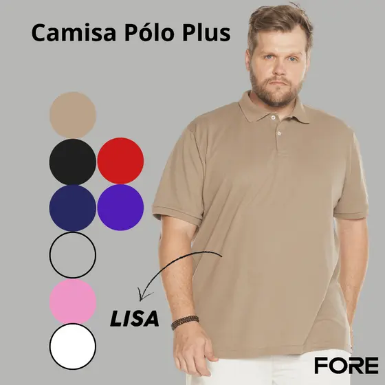 Polo Masculina Plus Size Algodão 505304-C1