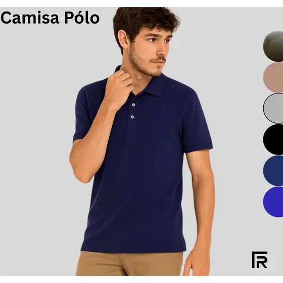 Camisa Polo Piquet Masculina Festa Algodão 505302-C2