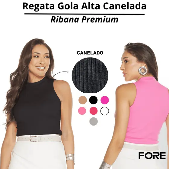 Regata Feminina Gola Alta Confortável e Elegante 505375-C3