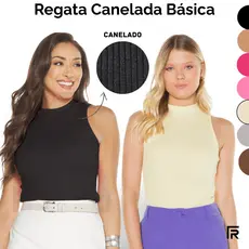Blusa Feminina Ribana Gola Alta Regata 505375-A