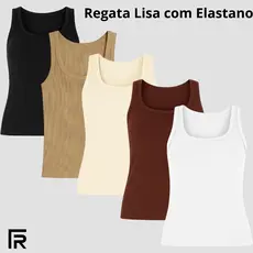 Regata Básica Ribana Feminina Algodão Lisa Verão 505376-C3