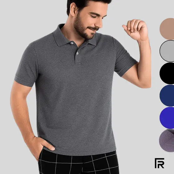Camisa Polo Básica Masculina Unissex Algodão 505302-A