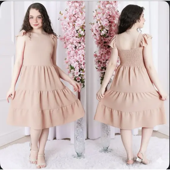 Vestido curta mídi Juvenil  3 marias