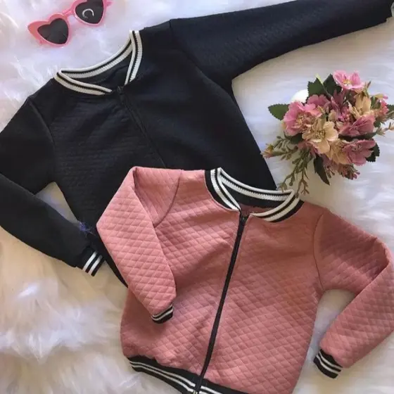 Jaqueta Bomber infantil meninas 02 ao 16 Juvenil blusa de frio zíper blogueirinha metalasse