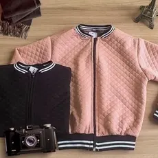 Kit 2 Jaqueta Bomber Infantil Metalasse meninas blogueira mini jaquetinha