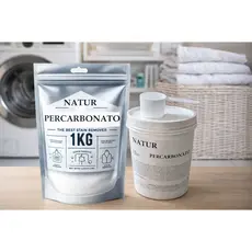 “KIT BRANCURA TOTAL: Percarbonato de Sódio 1KG + Balde + Colher Dosadora | Remove Manchas e Clareia Roupas