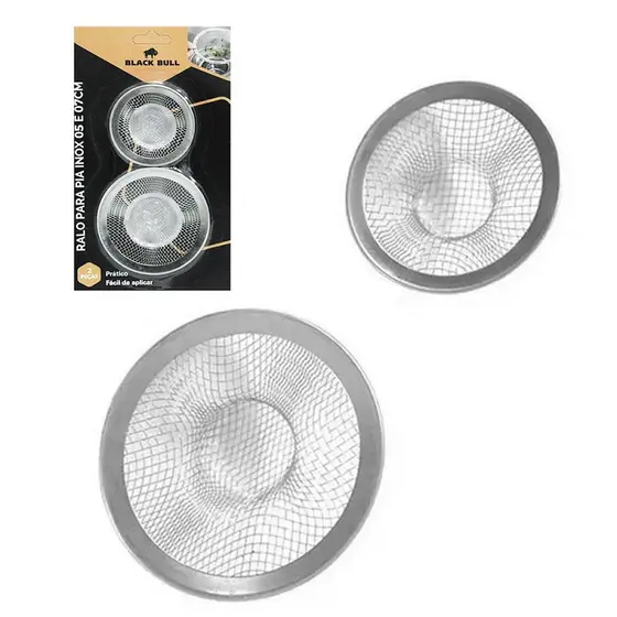 Kit Ralo para Pia com 2 Peças de 5cm e 7cm Inox