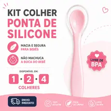 Colher Para Bebê de Ponta de Silicone