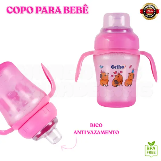 Copo Para Bebê - Anti-Vazamento - Bico de Silicone Macio - Alça Removível - 240 ml
