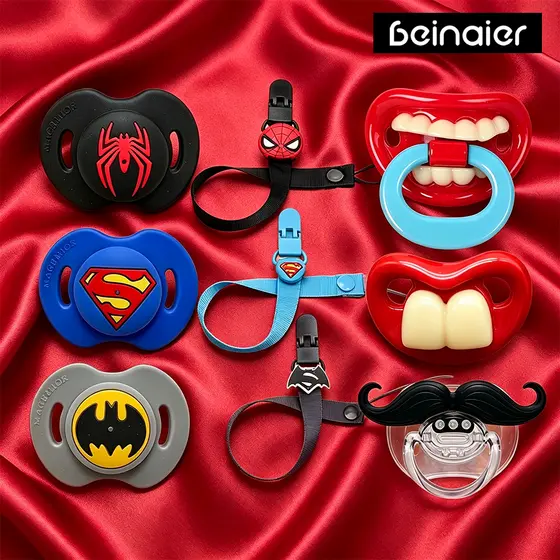 Kit Chupeta de Silicone para Bebê Barba - Design Divertido e Livre de BPA