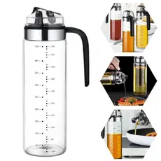 Galheteiro Porta Azeite Vidro 500ml Dosador Anti Gotejamento Medidor Óleo Vinagre Molho Cozinha