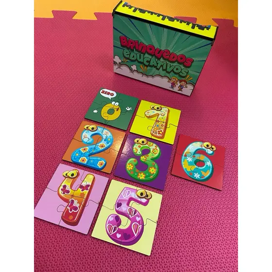 kit quebra cabeça 10cm 7 peças números