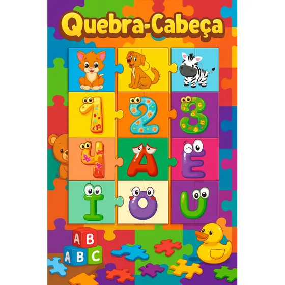 Super Quebra cabeça 12 peças 36 CM lúdico e recreativo
