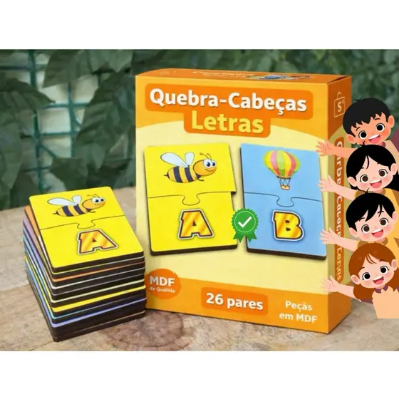 Quebra-Cabeça Alfabeto em MDF