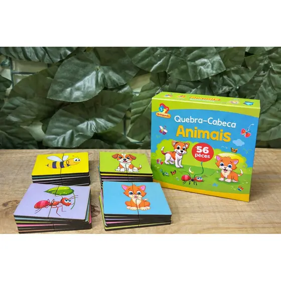 Quebra cabeça animais 56 Peças MDF