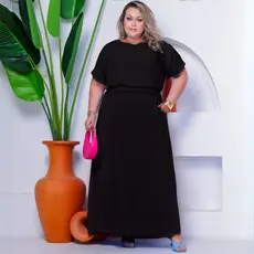 Conjunto Feminino Social Plus Size Saia Longa Blusa Moda Evangélica