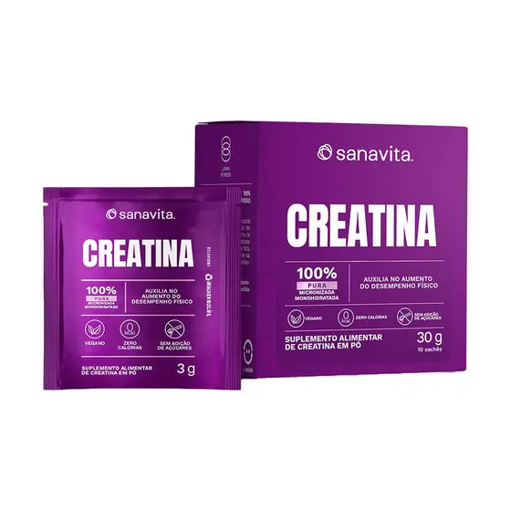 Creatina Monoidratada - Neutro com 10 Sashes - Sanavita
