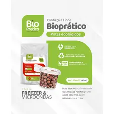 Pote Plástico Redondo 350 ml Pote Para Bolo Sorvete Doces - BP Potes kit com 24/ 48 / 72 / 96 unidades