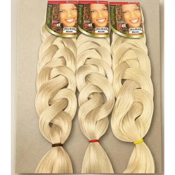 Cabelo Jumbo X-Pression Ultra Braid Original Fibra Premium para Tranças Box Braids Twist Alongamento Sintético