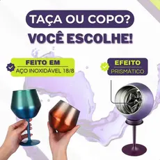 Taça Térmica Prismática 2 Em 1 414ml | Copo Para Drinks, Cocktail, Gin, Whisky e Bebidas Geladas