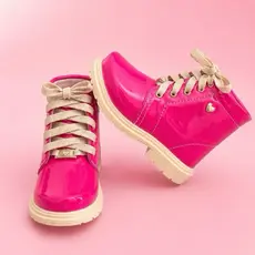 Bota Infantil Coturno Menina Botinha Pink Coração Feminina Confortável Para Todas as Ocasiões
