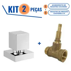 Acabamento Quadrado Padrão Deca Mais Registro Pressão de  Base 3/4