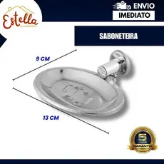 SUPORTE SABONETE PARA BANHEIRO SABONETEIRA AÇO INOX PORTA SABONETE BANHEIRO