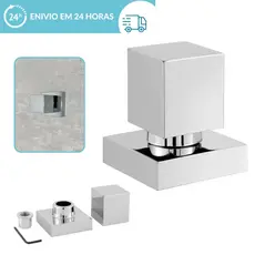 Acabamento Para Registro de Pressão Quadrado Cromado  Padrão Deca