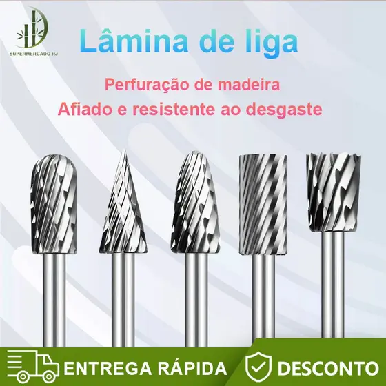 5pcs Jogo De Lima Rotativa Grossa Aço Para Madeira, Metal e Escultura