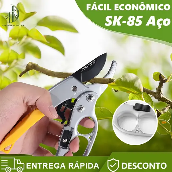 Tesoura De Poda Profissional Galhos Com Multiplicador De Força Aço Carbono