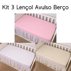 Kit Lençol 3 Peças Berço Americano Micropercal 400 Fios – Toque Suave e Confortável
