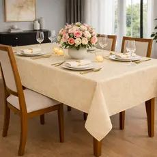 Toalha de Mesa Jacquard Luxo 6 Lugares | Tecido Grosso Elegante Mesa Posta