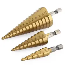 3PCS Broca HSS Hexagonal Revestida De Titânio Jogo De Brocas Hexagonais Cônicas Bits Métricos Cônicos