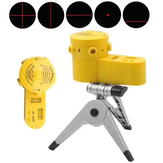 Nível Laser Giratório 360º Com Tripé Nivelador Multifuncional Profissional Piso Teto 5 Modos