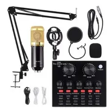 Kit Completo Interface Mesa V8 + Microfone Bm800 Com Braço Articulado