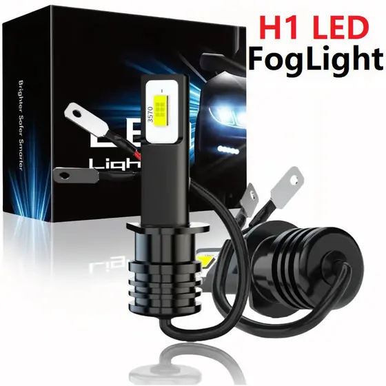 2X Kit De Conversão De Lâmpadas De Farol LED H1 100W 6500K Lâmpada De Feixe Alto/Baixo , Sem Bateria