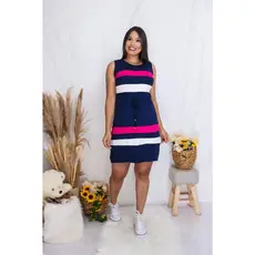 Vestido Soltinho Regata  Evangélico em Malha Fresquinha com Cordão Moda Casual  Confortável