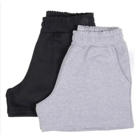 Bermuda moletom feminino short moletom com bolso Short curto malha algodão tendencia