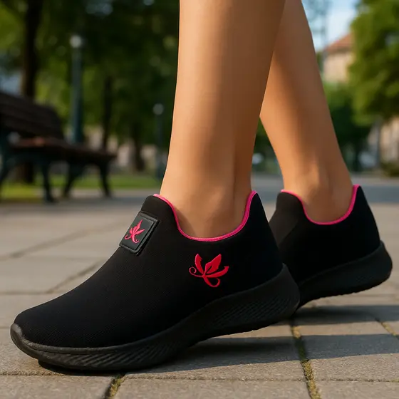 Tênis Meia Feminino Calce Fácil Botinha Ortopédico Esportivo Sneaker Slip On Casual confortável Academia