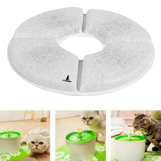 Kit com 4 Filtros Refil Lorben para Bebedouro Gato Cão Fonte Pet Filtra e Purifica Água