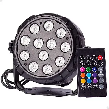 Canhão Iluminação Led Rgb 12 Leds Rgb Controle Remoto Lorben