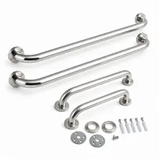 Kit 4 Barras de Apoio Lorben em Inox para Banheiro Vaso Sanitário 40 e 60cm Deficiente Idoso