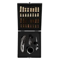 KIT ABRIDOR DE VINHO + MALETA + MINI XADREX
