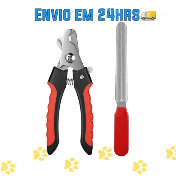 Alicate E Lixa Pet  Corte De Unhas Caes Gatos